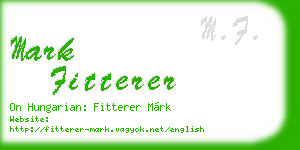 mark fitterer business card